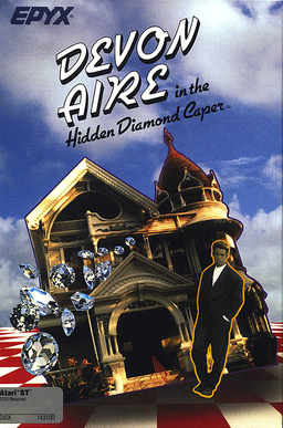 Devon Aire in the Hidden Diamond Caper box art for Atari ST